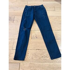 YoungLA Distressed Dark Wash Skinny Jeans‎ Size 32x32  (846)